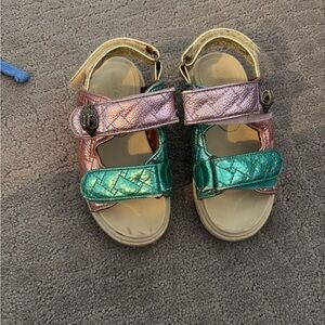 Kurt Geiger Metallic Kids Sandals - Pink, Green, Gold